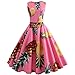 Produktbild Neun Vintage KleidYesmile Kleid Hepburn 50s Retro Vintage Bubble Skirt Obst Ananas Drucken Rockabilly Swing Kleider Evening Festliches Kleid Petticoat Kleider Damen Rockabilly Cocktailkleid (S, Rosa)