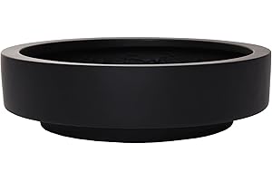 ‎VIVANNO VIVANNO Pflanzschale Blumenschale Dekoschale Fiberglas Escada Low 10x37 Anthrazit