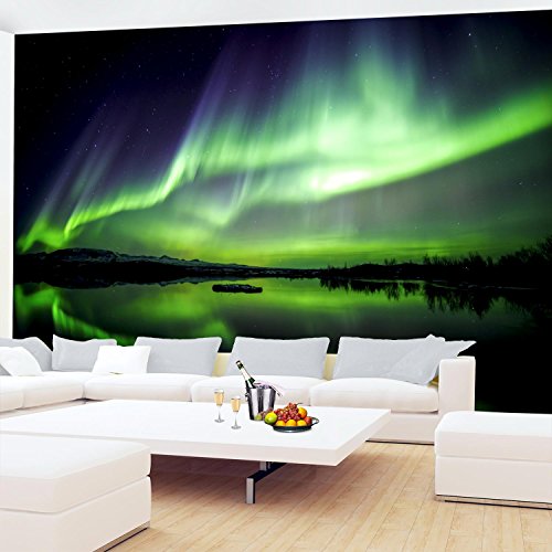 Fototapete Polarlicht 396 x 280 cm – Vliestapete – Wandtapete – Vlies Phototapete – Wand – Wandbilder XXL – !!! 100% MADE IN GERMANY !!! Runa Tapete 9032012c - 4