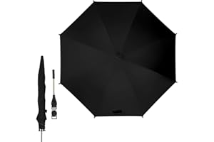 Ickle Bubba Universal Parasol Umbrella – UPF50+ UV Standard, Adjustable Sun and Wind Protection Umbrella, Universal Fit - Compatible with All Strollers and Prams (Black)