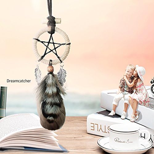 LARESDOMI Feathery Guardian Handmade Bohemian Dreamcatcher for Car Interior