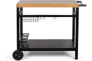 LIVOO Chariot Pour Plancha Noir/bois - GS131