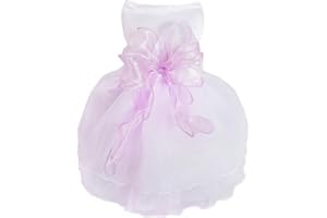 MHAUSTLIE Robe pour Chien Luxe Jupe pour Chiot Vêtements pour Chiens Princesse Robes d'Été Robes pour Chiots Costumes pour Chiensmariage De Soirée Robe Noeud Papillon Robe pour Petite Fille De Chien(L,Violet)