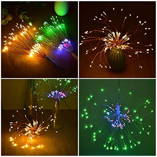 Luci Fatate Natalizie LED Fuochi d'Artificio Luci, Bawoo Luce Stringa 2 Kit 120 LED Luci Scintillio Fate Luci Decorative… - immagine 3