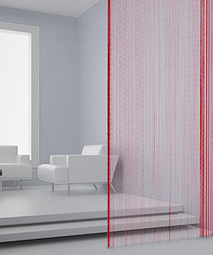 Smartfox Fadenvorhang, 140 x 250 cm in Weiß, Fadengardine Fadenstore Vorhang Schal Faden - 2