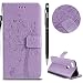 Produktbild Google Pixel 2 XL Hülle,Pixel 2 XL Leather Handyhülle,WIWJ Handyhülle Wallet Case[Impressum Katze und Baum Handy-Shell]Hüllen Schale Schutzhüllen für Google Pixel 2 XL-Hellviolett