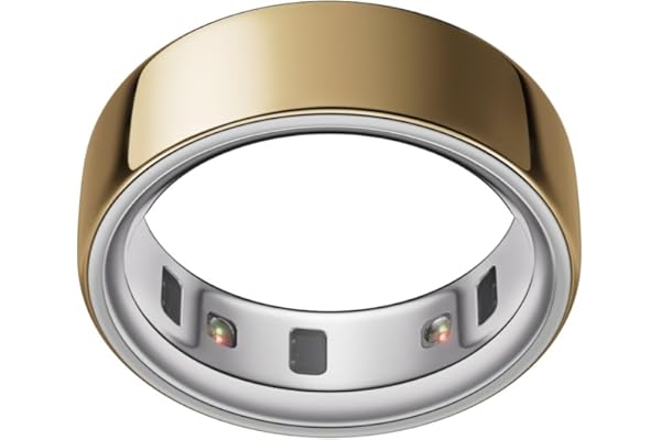 OURA Ring 4 - Gold - Taille 10 - Anneau connecté | Trouvez Votre Taille avec Le baguier Ring 4 | Suivi du Sommeil - Fréquence Cardiaque - Activité - Max. 8 Jours d'autonomie