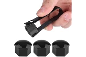 TBEST radschraubenkappen 19mm,radmuttern kappen 19mm,Auto Rad Radmutter Kappe Auto Rad Reifen Mutter Schraube Abdeckkappen 20pcs 19mm Auto Hub Schraube Abdeckung Bolzen Felgen Außenschutz(Schwarz)