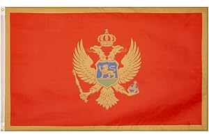 MUWO Flagge Nations Together 90 x 150 cm Nationalmanschaften, doppelseitige Gartenflagge, wetterfeste Fanflagge, Fußballflagge Polyester Länderfagge Deutschland mit Ösen (Montenegro)