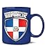 Produktbild Golebros Domikanische Republik Wappen 5568 Fussball Fan Fanartikel Geburtstag Geschenk Dominican Republic Fun Tasse Becher Kaffeetasse Kaffeebecher Blau
