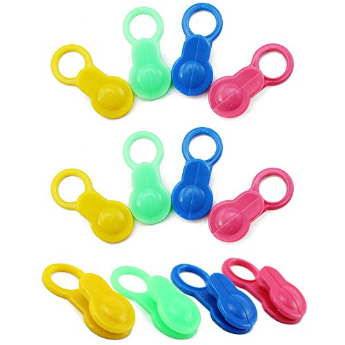 COM-FOUR® 12x Handtuchhalter Clips in 4 verschiedenen Farben aus Kunststoff (12 Stück)