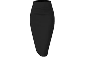 Girstunm Women's Casual Pencil Skirt - Slim Short Skirt in Business Style, Summer High Waist Stretch with Slit