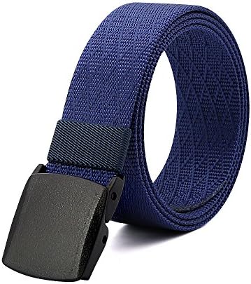 3ZHIYI Plastic Buckle Nylon Mens Reticulate Belts Lightweight Military Style 49.2" (02-Blue-53)