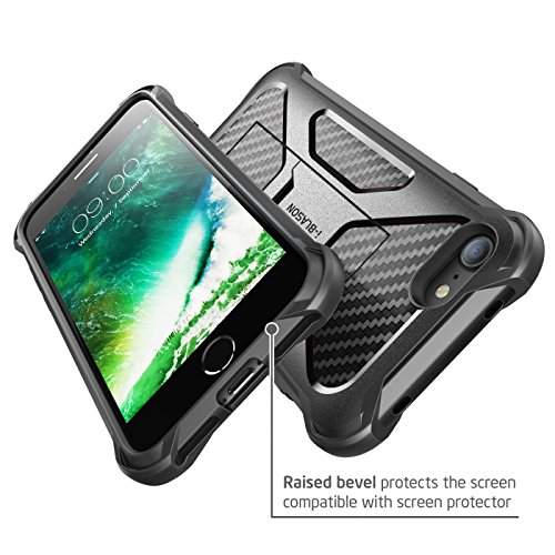 iPhone 7 Case, iPhone 8 Case, i-Blason Transformer [Kickstand] Apple iPhone 7 / iPhone 8 [Heavy Duty] [Dual Layer] Combo Holster Cover case with [Locking Belt Swivel Clip] (Black)