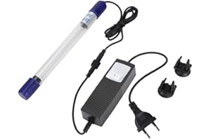 Qinlorgon Lampada di disinfezione sterilizzatore UV per Acquario, Lampada di sterilizzazione UV Serbatoio di Pesce Acquario Luce di disinfezione per Acqua Subacquea(13W)