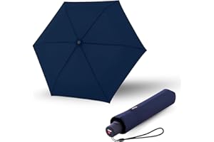 Knirps Regenschirm C.250 Light Duomatic Navy mit Schirmtasche I Taschenregenschirm mit Duomatic-Funktion I Auf-Zu-Automatik I Taschenschirm mit Drucktaste I Regenschirm automatisch & leicht