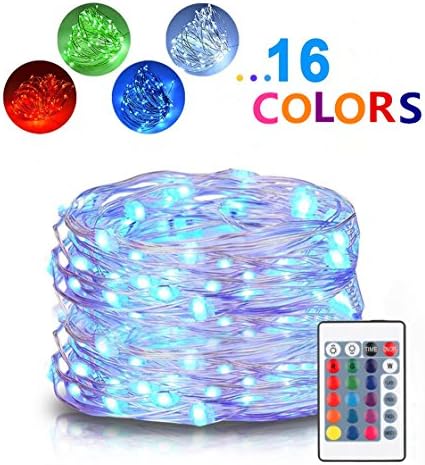 16 Colors String Lights 16ft 50 LED Copper Wire Lights Battery Operated Remote Control OrchidBest Indoor/Outdoor Fairy Decoration Lights for Patio, Lawn, Garden, Home, Yard, Christmas Tree