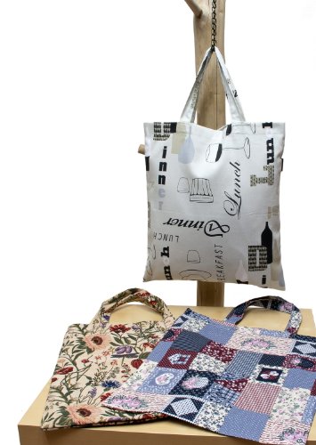 Preisvergleich Produktbild Einkaufbeutel Tasche Lunch, creme schwarz