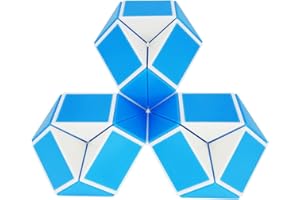 EACHHAHA Magiczna kostka węża, 24 bloki, zabawka, magiczna zagadka wężykowa, dla dzieci i dorosłych, prezent urodzinowy dla dzieci (niebieski x 1)