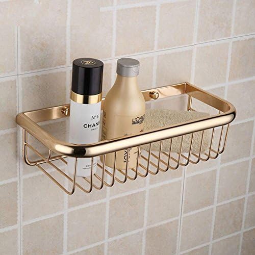 MSAJ-Full European, golden Quartet of copper wire single tier bathroom shelf storage basket