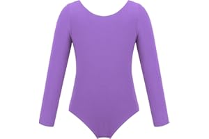 Freebily Body Ginnastica Artistica Bambina Maniche Lunghe con Fascia Colorata Leotards Dancewear Tuta Sportiva Vestito Ballerina Danza Classica da Balletto Abito Ballo