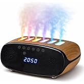 Ultrasonik Hava Nemlendirici ve Aroma Dif&uuml;z&ouml;r&uuml;, Bluetooth Hoparl&ouml;rl&uuml; RGB Işıklı Buhar Makinesi, &Ccedil;alar Saatli Masa&uuml;st&uuml; Nemlend