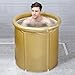 Produktbild TIDLT Aufblasbare Badewanne Falten Badewanne Barrel Erwachsenen Badewanne Badewanne Bad Barrel (Farbe : Gold, Größe : S)