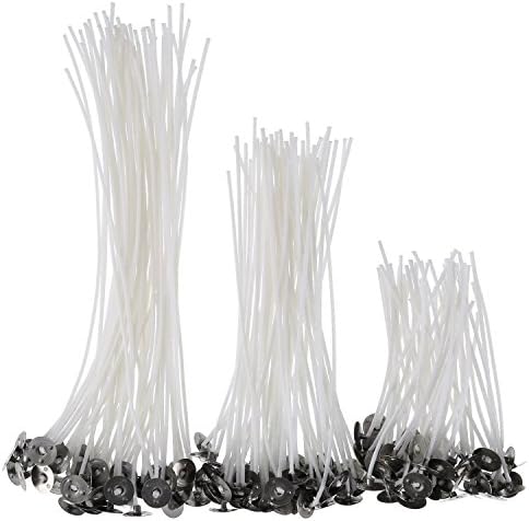 150 Pieces Candle Wick Pre-waxed Wicks for Candle Making, Candle DIY, 3 Size (90 mm ,150 mm and 200 mm)