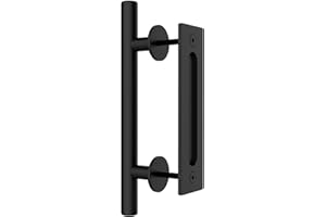 TSMST 30CM Sliding Door Handle Double Sided Barn Door Handle Embedded Invisible Alloy Steel Frosted Black