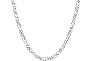 Zuofan Chaîne Cubaine Collier Homme Femme en Acier Inoxydable, Élégant Collier Homme Chaîne, Necklace Largeur 5 mm, Longueur 50 cm