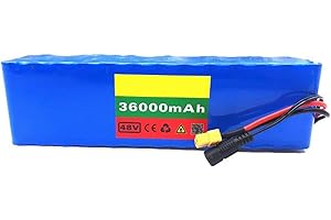 QMENA Batterie de vélo électrique, Lithium-ION électrique, 48v 36ah, Batterie Lithium-ION, 13S3P, avec Chargeur, Batteries Lithium-ION pour vélo de Montagne électrique XT60 Plug