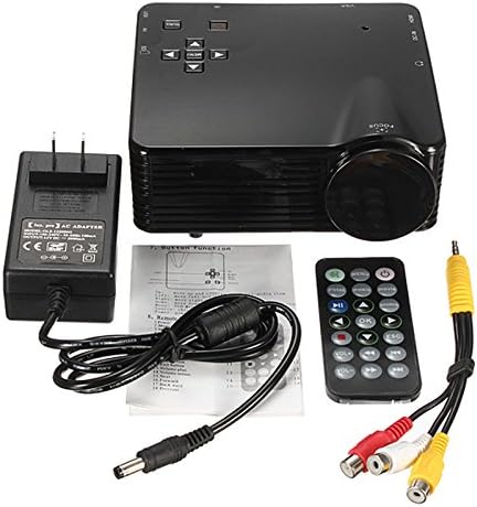CPX-320 Video projector 2.4" Single LCD Panel Display QVGA (320 x 240 Pixels) Support 1080p 400ANSI LM Home Projector（Black）