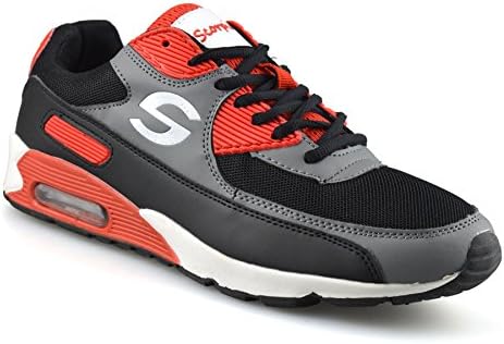 Mens Casual Walking Running Gym Sports Shock Absorbing Lace Trainers Shoes Size[UK 10,Black]