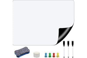 SWETHAW Magnetic Whiteboard, 40 * 100CM Self Adhesive Dry Wipe White Board for Any Smooth Surface Home Kitchen Fridge Shopping List and Office Notice Board with 3 Markers, 4 Magnets, 1 Eraser