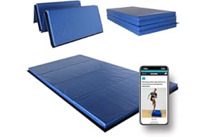 MOZURU - Colchoneta Plegable Multifuncional 240x120x5cm | Ideal para Gimnasia, Yoga, Pilates, Calistenia | PVC Premium, Antideslizante, Fácil de Limpiar, incluye app con entrenamientos gratis