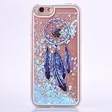 iPhone 6S Plus Hülle, iPhone 6 Plus Hülle,SainCat Kreativ Design 3D Transparent Hard Case Hülle Traumfänger Muster Dynamisch Liquid Fließen Flüssig Schwimmend Diamond Sequins Hülle Tasche Handyhülle Blue Love Glitter Glitzer Sparkle Hart Plastik HardCase Crystal Clear Rückseite Handytasche Rückseite Hülle Schale Etui Tasche Case Cover Beschützer Haut Schale für Apple iPhone 6 Plus/6S Plus 5,5 Zoll (#7) - 2