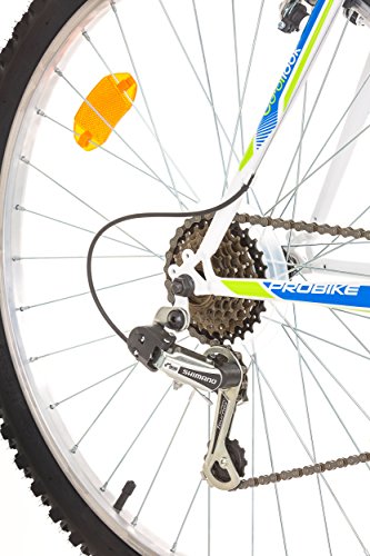 Coollook PROBIKE 26 Zoll Fahrrad Felge Mountainbike MTB Weiss Glanz Starren Rahmen Fahrradherren Rad Bike Cycling, Rahmen 51 cm, 18-GANG EU-PRODUKT - 9
