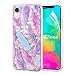 Produktbild OKZone iPhone XR Hülle [mit HD-Schutzfolie], [3D Geometrisches Muster] Luxus Weich TPU Bumper Case Silikon Schutzhülle Handy Tasche Rückseite Hülle Etui Cover Schale für Apple iPhone XR (Feder)