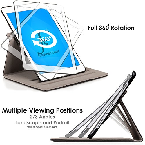 Forefront Cases® Neue Leder Drehbar Hülle Tasche Case Cover für Samsung Galaxy Tab E 9.6 T560 (Juli 2015) – PU Ledertasche lederhülle 360° Drehbarer Stand mit Rundum-Geräteschutz + Eingabestift Displayschutz - 3