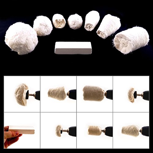 SPTA 9-teilig Hartmetall Reinigung & Polieren Mop Rad Set Fur Rotary Werkzeug Manifold, Aluminium, Edelstahl, Chrom - 2