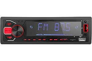 SUMMDEY Radio Coche Bluetooth 1 DIN - Control de App - Auto Reproductor Multimedia De MP3: Micrófono Incorporado | Bluetooth Manos Libres Autoradio | Compatible con USB | TF | AUX | FM Sonido Estéreo