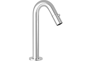 Saqu Tube Wasserhahn Kaltwasserhahn - Pflegeleichter Chrombeschichtung - Schlankes Design für modernes und zeitloses Aussehen - Chrom - Für Gäste WC