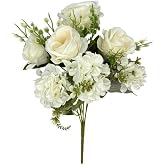 Nettenevime Artificial Flower Hydrangea and Rose Bundle 40*25cm Large Size CREAM