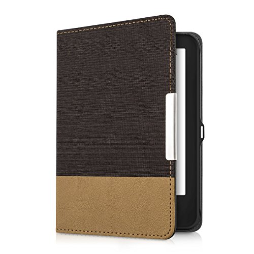 kwmobile Hülle für Tolino Shine 2 HD – Flipcover Case eReader Schutzhülle – Bookstyle Klapphülle Schwarz Braun - 6