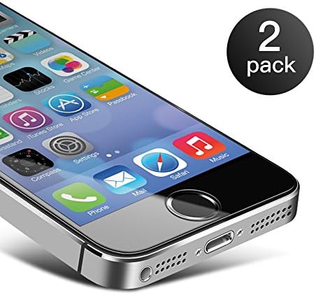 iPhone 5s Screen Protector,Coolreall 2-Pack Premium Tempered Glass Screen Protector Film For iPhone 5 5s 5c se [3D Touch Compatible / 9H Hardness / 0.25mm / Ultra-Clear / Transparent]