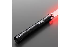 Wisbecost Lightsaber, LED-RGB Espada Laser 11 Colores Sable de Luz con Mango de Metal, 7 Juegos de Sonido de Combate Simulado, 丨Cosplay Jedi Knight丨Carga USB(95cm Knight-Negro)