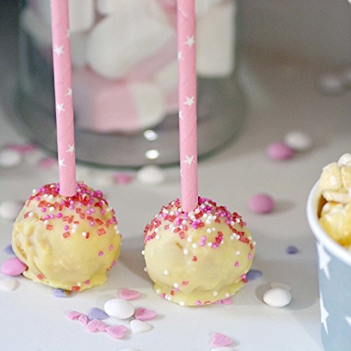 Partyset Geschirr 61 Teile – Teller, Becher, Trinkhalme, Eisbecher mit Sternen und Punkten - 4