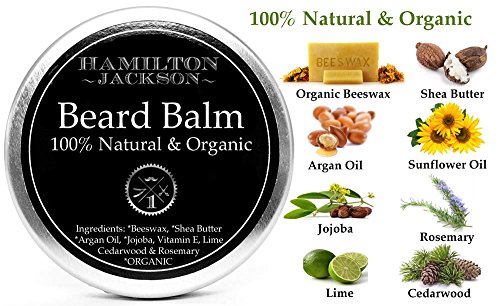 Fresh Scent Beard Balm 100% Natural & Organic by Hamilton Jackson - No1 Beard Softener for Men - Male Grooming - Easy-to-Use Leave-in with Shea Butter, Hemp Seed, Beeswax, Cedarwood & Lime Made in UK