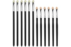 HAOMEEDUO 12 Stk Lidschatten Pinsel Schwamm Schminkpinsel Lidschatten Applikatoren 15/13cm Eyeshadow Pinsel Schwarz Augenpinsel Makeup Lidschattenpinsel Set Schattenpinsel für Anfänger Frauen Mädchen