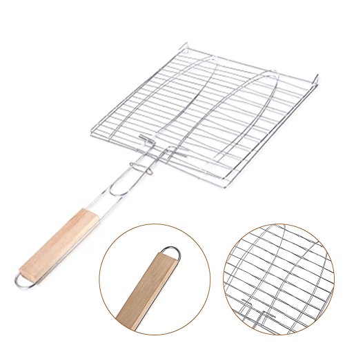 Preisvergleich Produktbild BBQ Gitter Grillrost Grillgitter Grillgitter Grillgitter Grillgitter Holzgriff Handgriff für Camping Fische